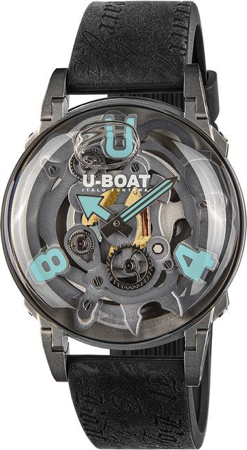 U-Boat Herrenuhr, Quarz, Edelstahl, 44 mm, Silikon, Blau, 5 ATM - Bild 1