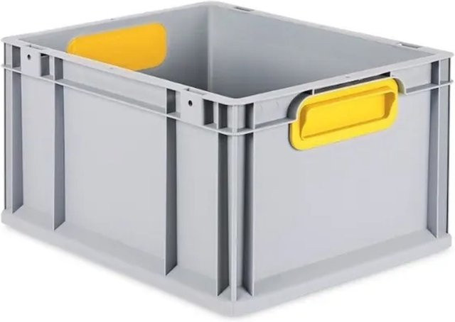 PROREGAL Eurobox Nextgen Color Transportbox mit Griffen und glattem Boden, Gelb, H x B x T: 22 x 30 x 40 cm, 20 Liter - Bild 1