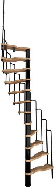 Minka Spindeltreppe Suono Spiraltreppe aus Holz in Buche-Schwarz, Breite: 78 cm, Höhe: 140 cm, für eine Raumhöhe bis 305 cm - Bild 1