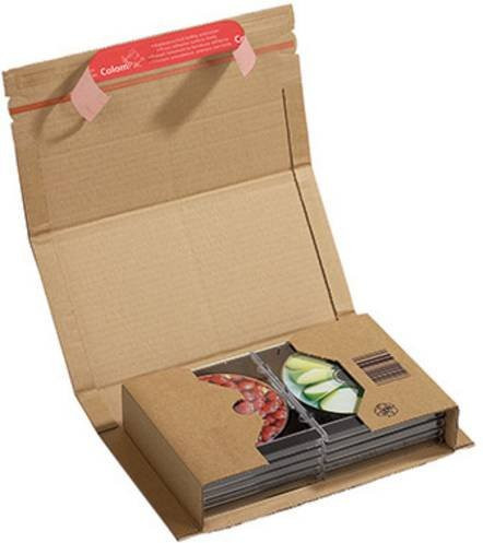 ColomPac Wickelverpackung CP 020 Versandkarton aus Wellpappe mit Selbstklebeverschluss, Braun, B: 29,9 cm, T: 17,5 cm, H: 8,0 cm - Bild 1