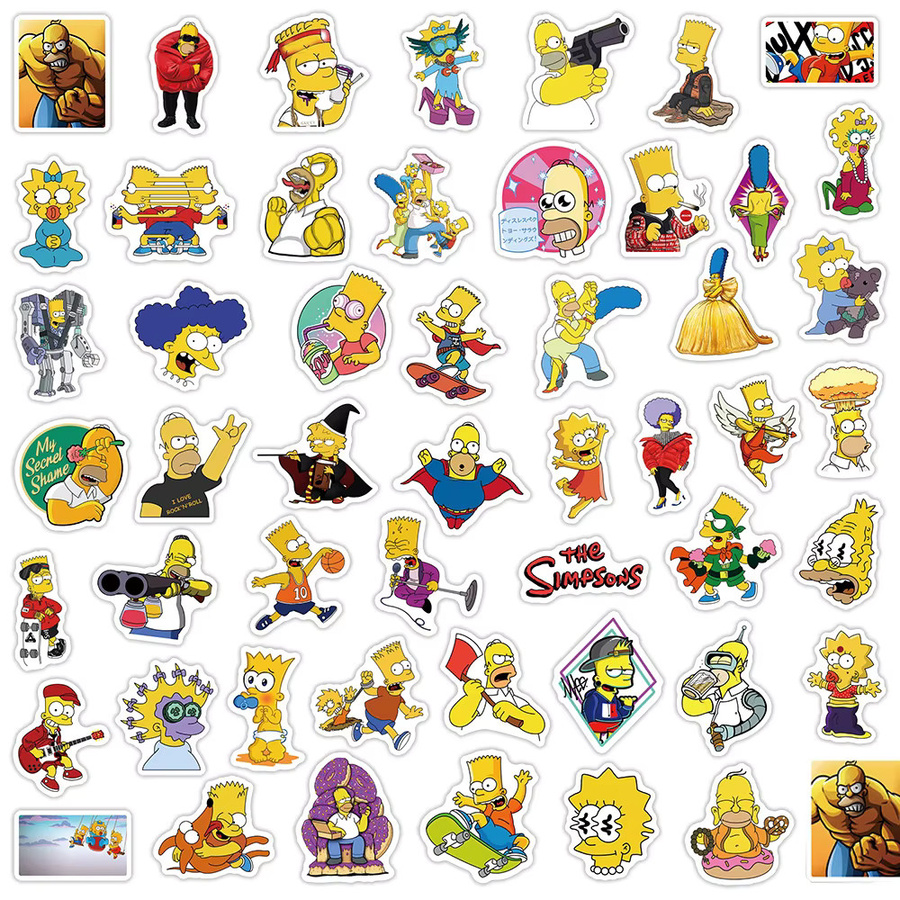 Disney The Simpsons Aufkleber, Bunt / Mehrfarbig, 10/30/50 Stück - Bild 3