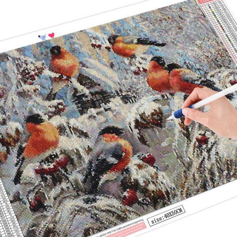 FIYO Diamond Painting Set mit Tier- und Vogelmotiv, Mehrfarbig, B/H: 30 x 20 cm - Bild 1