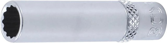 BGS Steckschlüssel Einsatz Zwölfkant Tief 1/4 Zoll Antrieb SW 8 mm Silber - Bild 1
