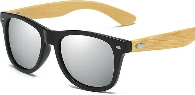 NATAWA Sportsonnenbrille Holzrahmen, Vollrand, square, silber - Bild 1
