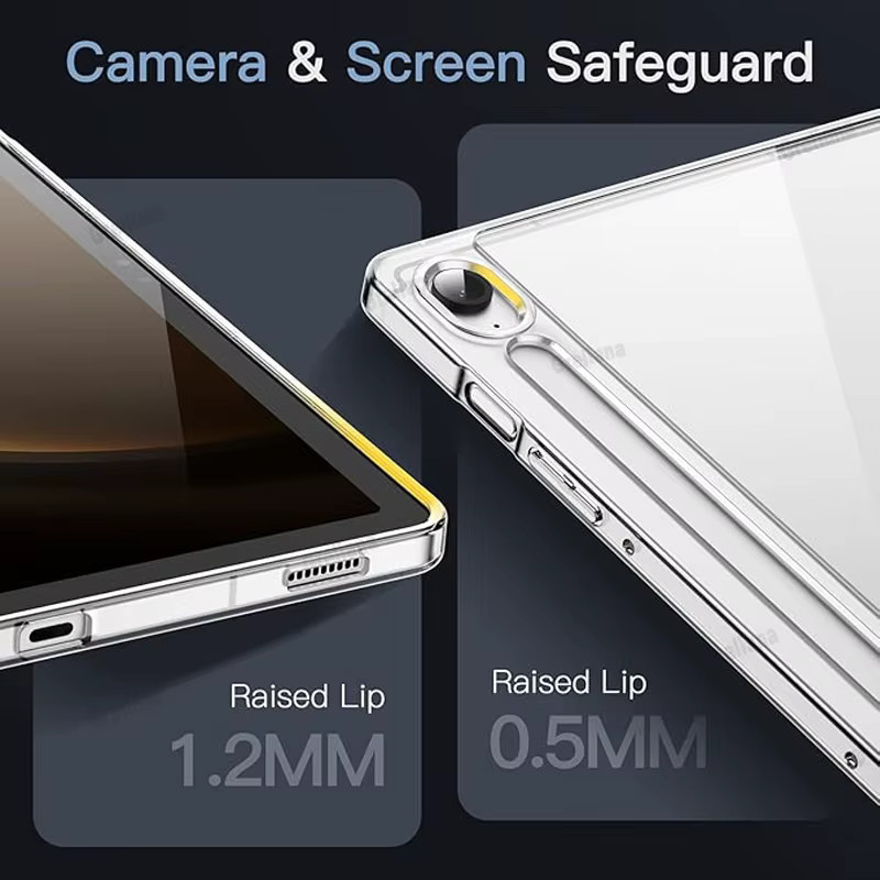 Samsung Schutzhülle mit Stifthalter für Galaxy Tab S10, S9, S8, S7, S6 Lite, S9 FE und A9 Plus in Schwarz und Transparent - Bild 2