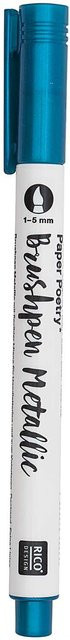 Rico Design Paper Poetry Metallic Brushpen Blau 1-5mm - Bild 1