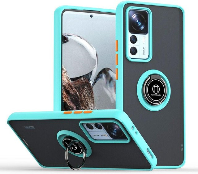 KEYSION Matte Schutzhülle mit Ringständer für Xiaomi 12T Pro 5G, Xiaomi 11T Pro und Redmi K50 Ultra, Transparent Himmelblau - Bild 1