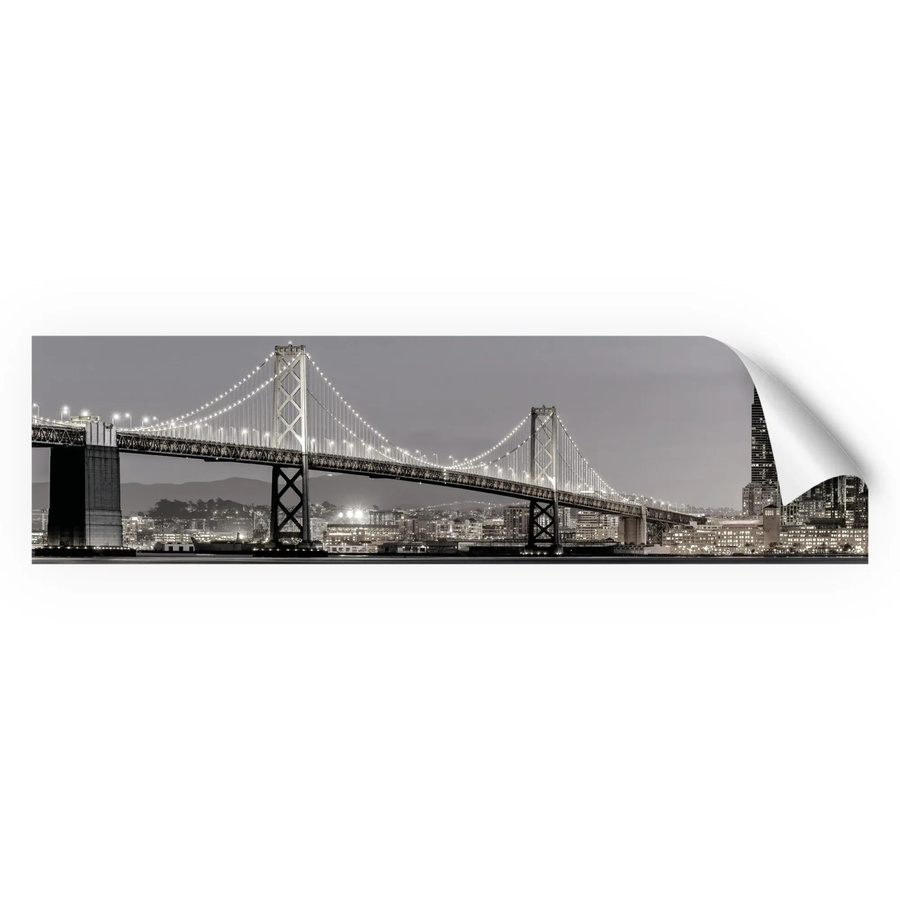 Myspotti Küchenrückwandfolie San Francisco in Tile-Look, Selbstklebend, B: 220 cm, H: 60 cm, Schwarz-Weiß-Grau - Bild 2