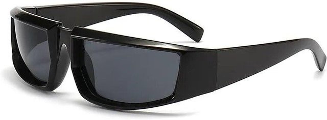 Dote Sportsonnenbrille, Kunststoff, Vollrand, rechteckig, Unisex, black silver pink grey - Bild 1