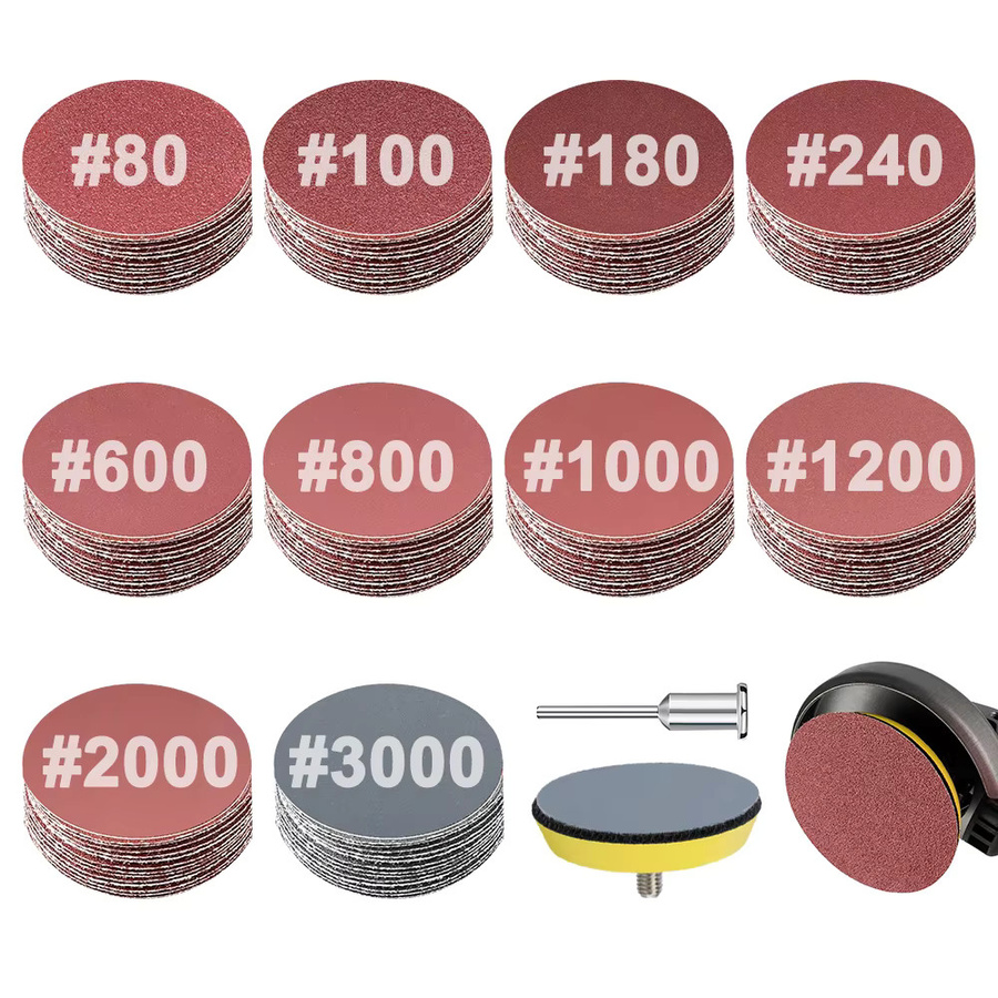 XCAN Schleifscheiben Polierpad Set mit 52 Stück, verschiedene Körnungen von 80 bis 3000 Grit, passend für Bohrer und Schleifer, 1/2/3 Zoll - Bild 2