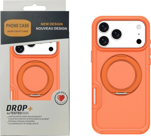 Stoßfeste Ring-Rüstungshalterung für iPhone 17 Pro Max, 16, 15, 14 Plus in Bonbonfarben mit 360 Grad drehbarem Halter aus TPU und PC - Bild 1