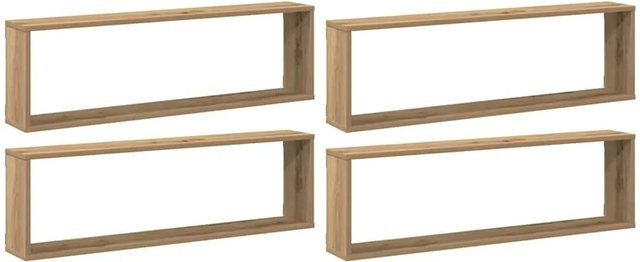 vidaXL Würfel-Wandregale Set 4 Stück Artisan-Eiche, Farbe Braun, B/T/H: 100 x 15 x 30 cm - Bild 1