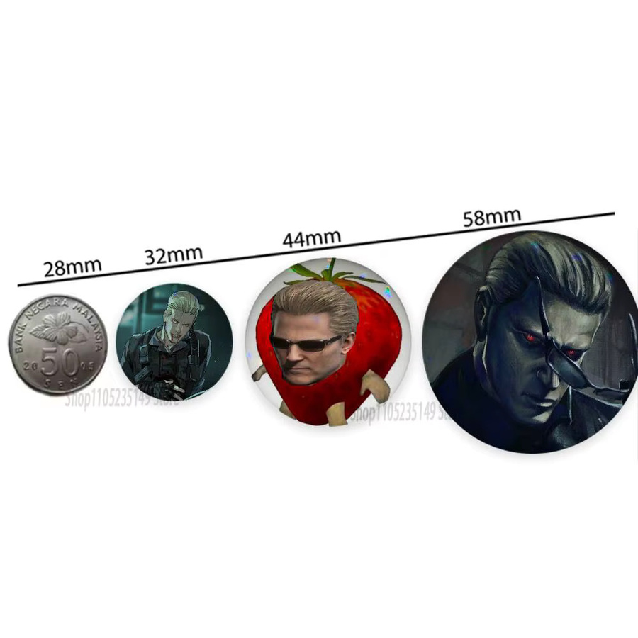 Icona Brosche Albert Wesker, Weißblech, 56 mm, Unisex - Bild 3