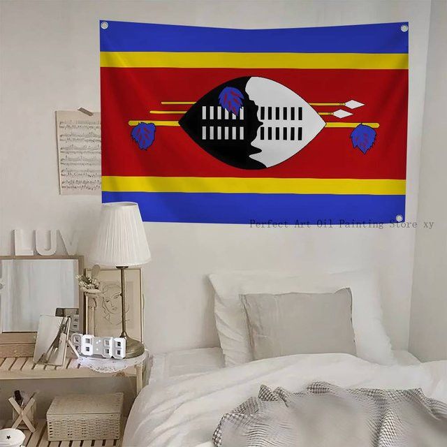 Swasiland-Flagge aus Polyester mit Ösen für die Outdoor-Dekoration - Bild 1