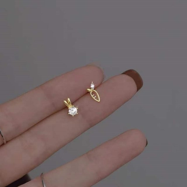 Lucky Star Jewelry Ohrringe, 925 Silber, Hase Karotte, Zirkonia, Damen - Bild 1