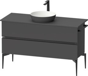 Duravit Sivida Konsolen-Waschtischunterbau bodenstehend, Grau, B/T/H: 124,5 x 54,8 x 47,5 cm - Bild 1