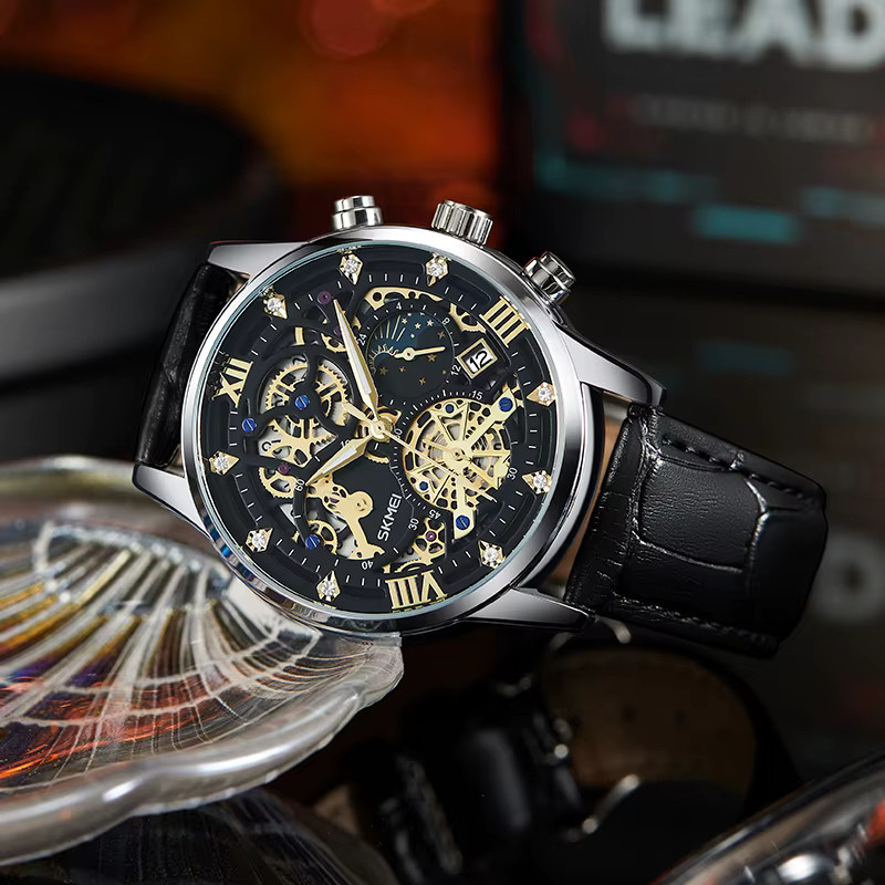 SKMEI Armbanduhr Edelstahl, Quarz, Schwarz, Herren - Bild 3