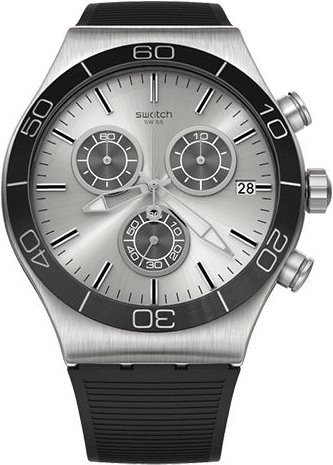 Swatch Chronograph, Quarz, Edelstahl, Silber, Herren - Bild 1