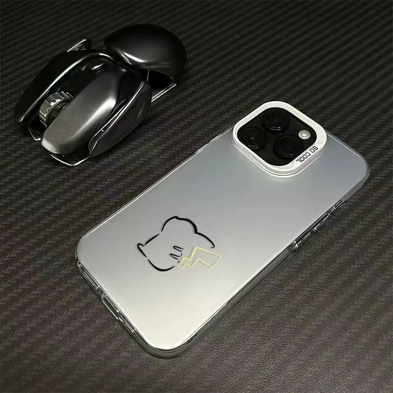 Potdemiel Pikachu Handyhülle mit 3D Cartoon Relief Design für iPhone 11 bis iPhone 17 Pro Max in Schwarz - Bild 2