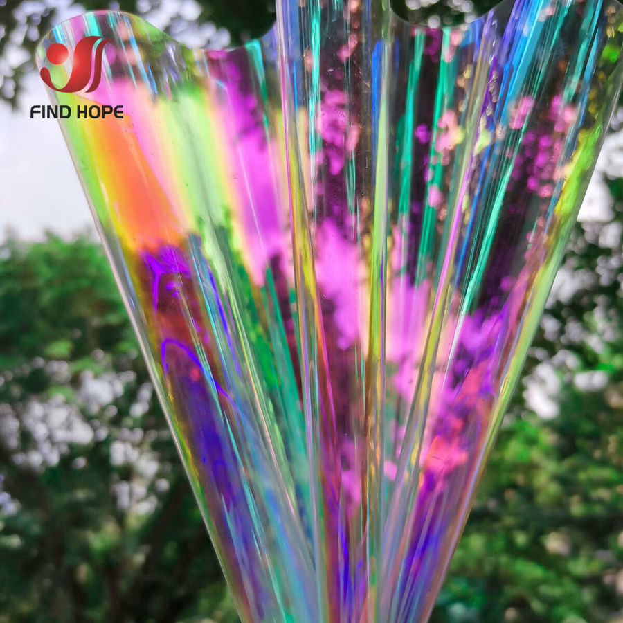 Schillernder holografischer PVC-Film in Transparent und Multicolour für DIY-Bastelprojekte, Handtaschen und Schuhe - Bild 3