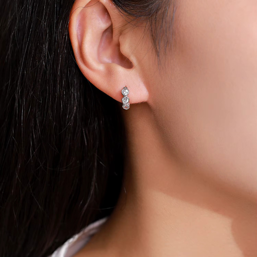 Ohrringe Moissanit, 925 Sterlingsilber, Damen - Bild 3