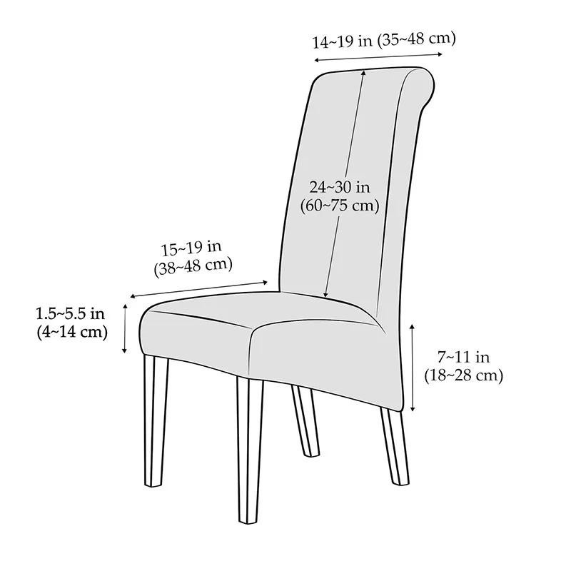 Luxus Samt Stuhlbezug in Grau für Esszimmer und Schreibtischstuhl, verstellbare Schlittenlehnenhülle aus Polyester und Elasthan - Bild 4