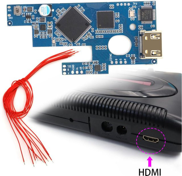 HISPEEDIDO HDMI MOD Kit für SEGA Mega Drive 2 und SEGA Genesis 2 Retro Konsole - Bild 1