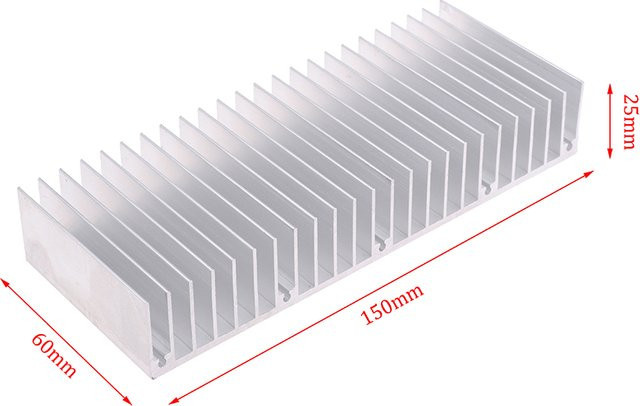 SAFENH Aluminiumkühler extrudierter Kühlkörper für LED und elektronische Komponenten, Farbe: Silber, B/T/H: 150 x 60 x 25 mm - Bild 1