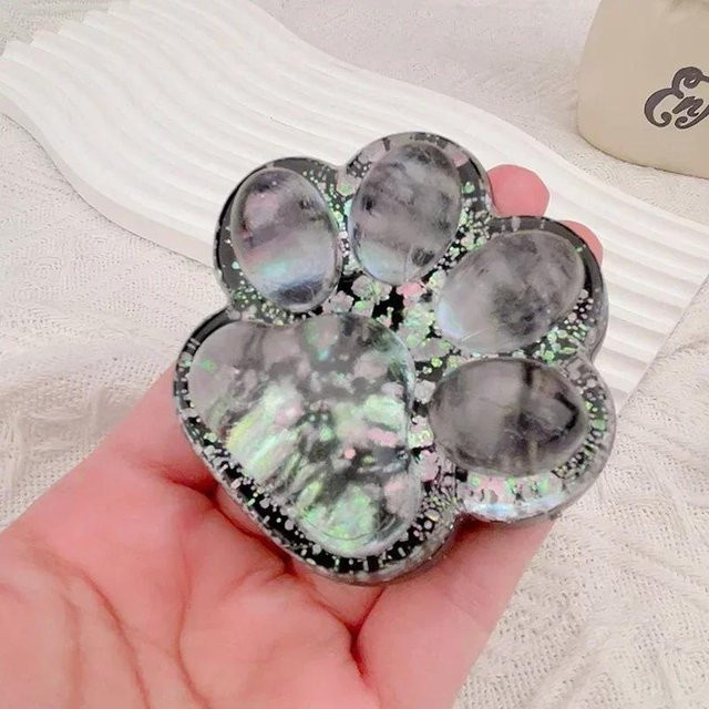 Yiran toy Pailletten-Katzenpfote Squishy Fidget Spielzeug weiß - Bild 1
