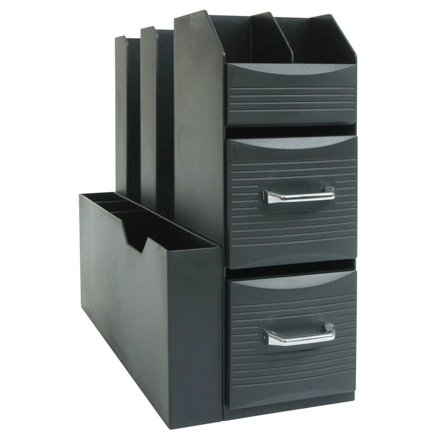 Proregal Schreibtisch Organizer Büroablage mit mehreren Fächern in Anthrazit und Schwarz, H: 29 cm, B: 14 cm, T: 33 cm - Bild 2