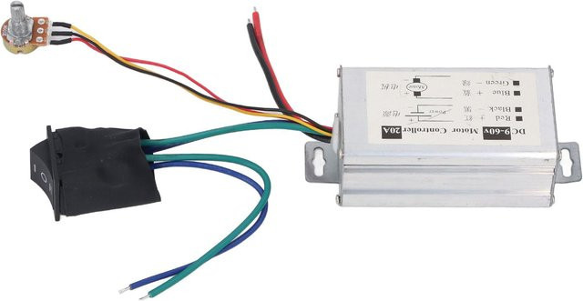 mfySpace PWM DC Motor Drehzahlregler mit CW CCW Schalter in Silber für 9V 12V 24V 36V 48V 60V und DIY Elektroprojekte - Bild 1