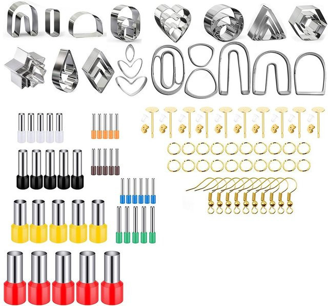 TOMTOP JMS Polymer Clay Ausstecher Set für die Schmuckherstellung mit Ohrringkarten und Haken in Multicolour - Bild 1