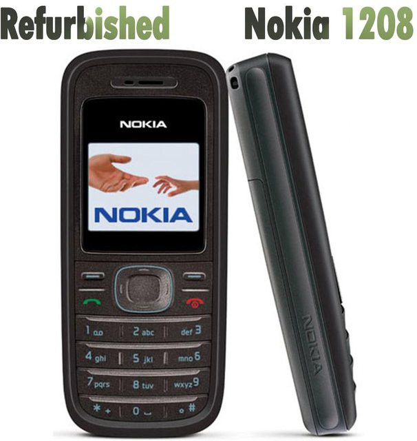 Generalüberholtes Nokia 1208 Mobiltelefon in Rot mit 1 SIM-Kartenslot - Bild 1
