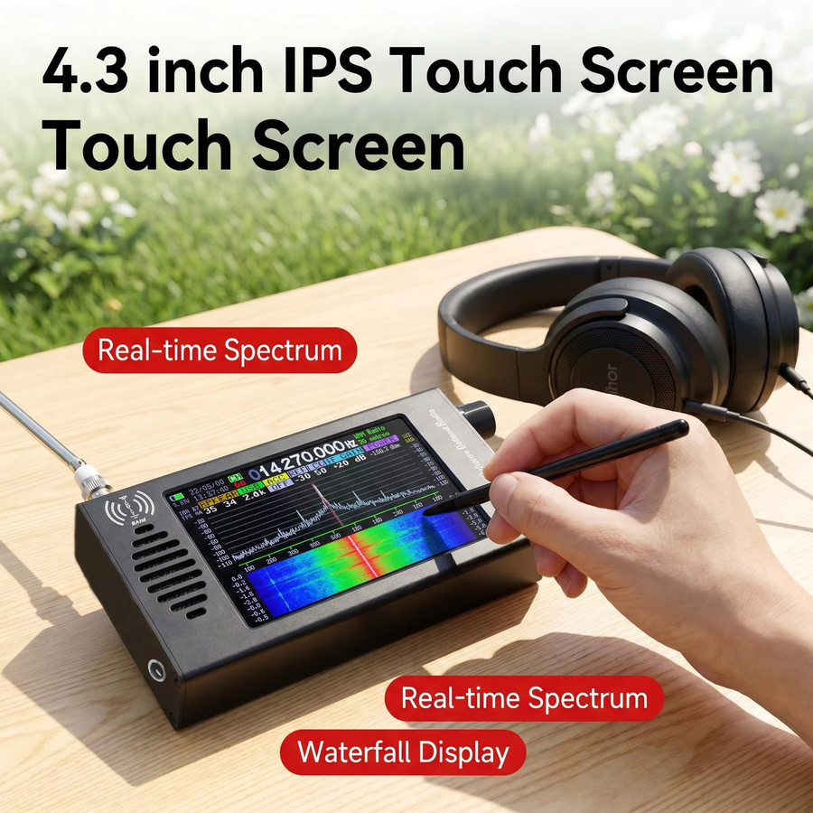HTOOL SDR Radio Kurzwelle DSP Digital FM Receiver Transceiver mit Farbdisplay in Schwarz - Bild 3