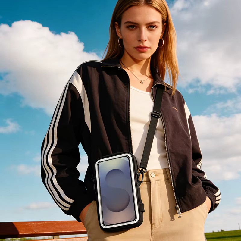 Haissky Touchscreen-Handytasche mit verstellbarem Umhängeband und Aufbewahrungstasche für iPhone 17 16 15 14 13 Pro Max Air Plus, Schwarz - Bild 6