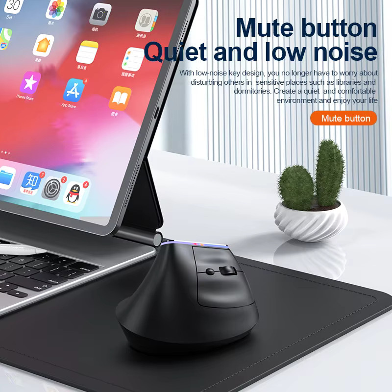 OnePlus Kabellose Bluetooth-Maus mit ergonomischem vertikalem Design und geräuschloser 2,4 G Dual-Mode-Technik für Büro und Gaming in Schwarz oder Weiß - Bild 4