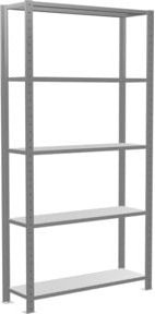Schulte Grundregal Steckregal MULTIplus150 verzinkt in Silber/Grau mit 5 verstellbaren Fachböden, B/T/H: 200 x 100 x 30 cm - Bild 1