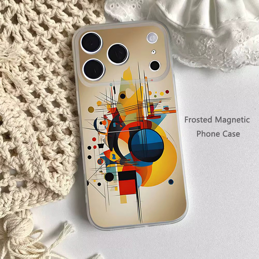W-Wassily Kandinsky Abstract Artistic Magnetische Frosted Case für iPhone 11 bis iPhone 17 Pro Max, Multicolor, Transparent - Bild 2