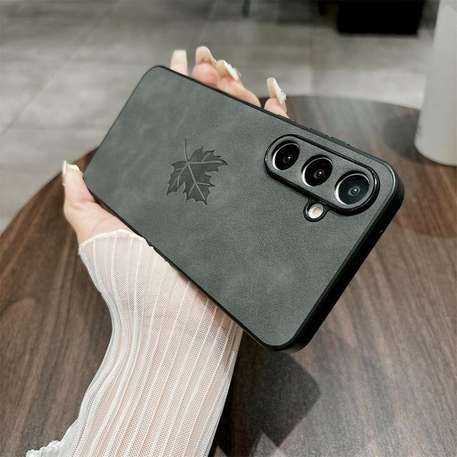 Stoßfeste Lammleder Schutzhülle für Samsung Galaxy S24 S23 S22 S21 Plus Ultra FE A55 A54 A53 A35 A34 A25 A24 A23 A15 A14 in Schwarz - Bild 1