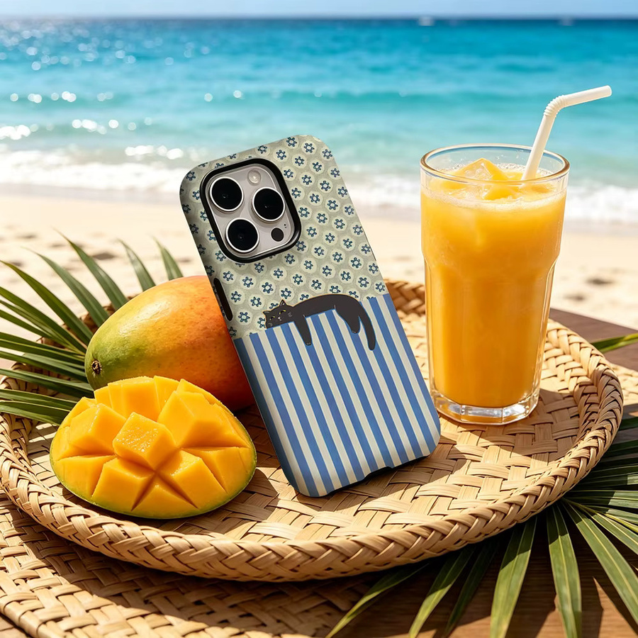 CaseChic Matte Bumper Hülle mit MagSafe Kompatibilität für iPhone 17 16 15 14 Plus Pro Max, stoßfeste Hartschale in Blau und Weiß - Bild 2
