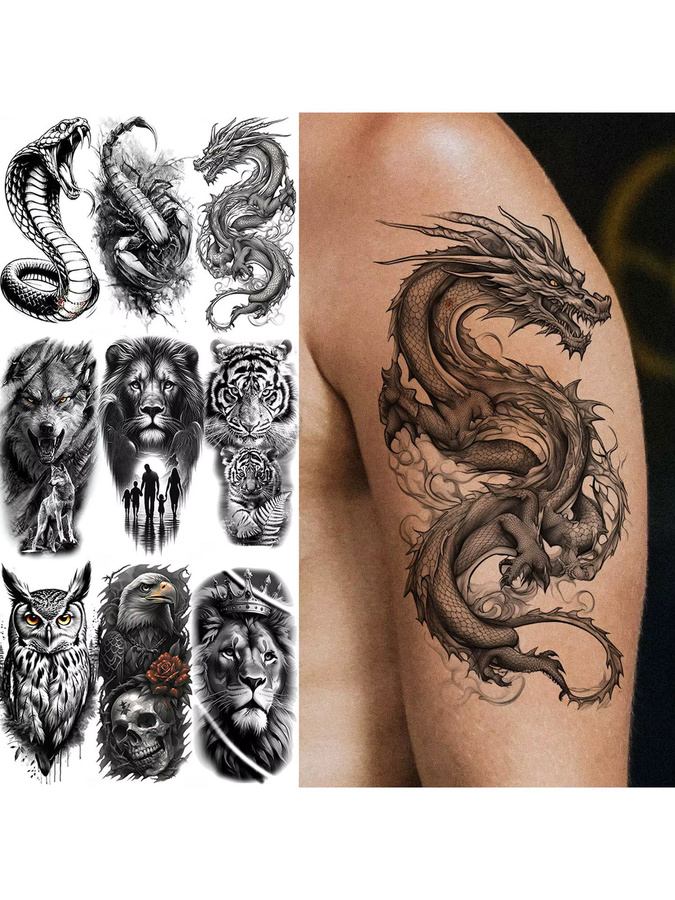 YURAN Temporäre Tattoos, Unisex, 1 Blatt - Bild 4