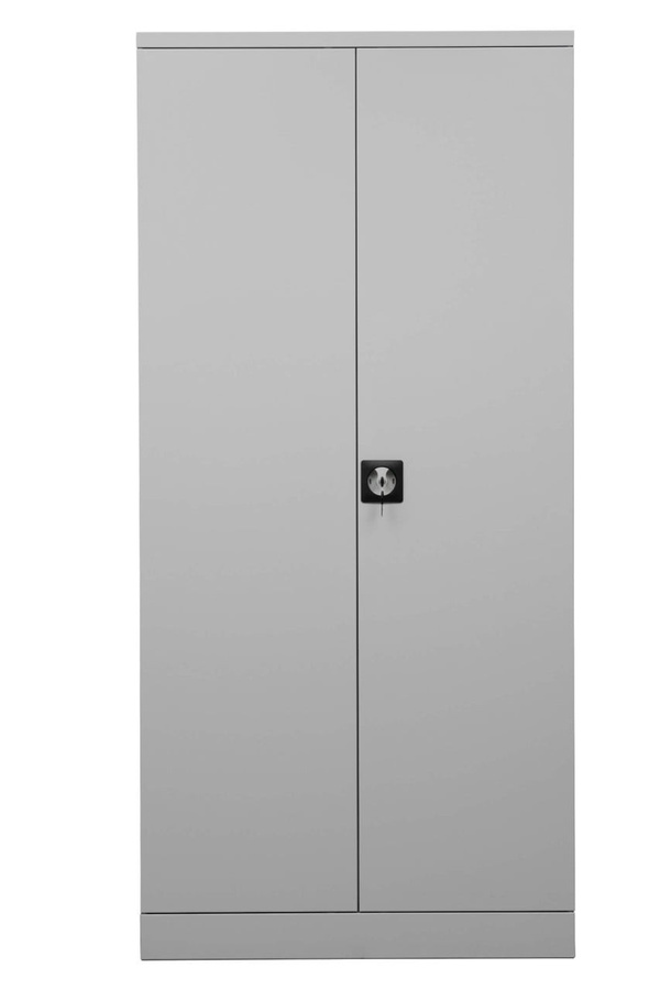 BIGBOXX Stahlschrank Basic in Grau mit Scharniertüren und Schloss, H x B x T: 195,0 x 91,6 x 42,2 cm - Bild 1