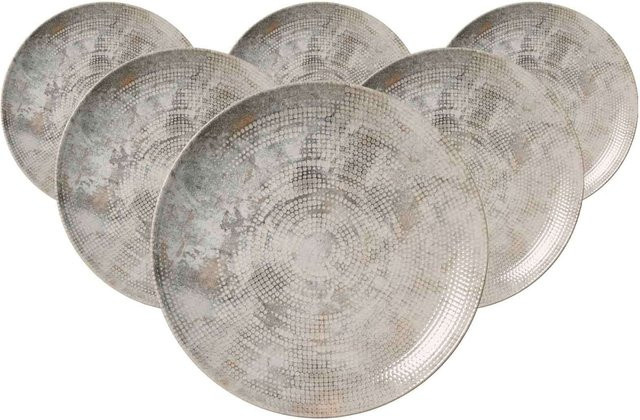 Ritzenhoff & Breker Speiseteller Cecina aus Steinzeug, Weiß, 6er Set, Durchmesser: 26 cm - Bild 1