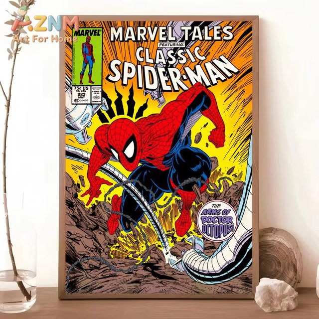 KAYOU Spiderman Graffiti Wandkunst Aquarell Poster in Mehrfarbig - Bild 1