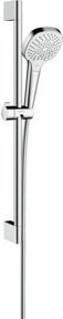 Hansgrohe Croma Brausestange mit EcoSmart Technologie in Weiß und Chrom, Höhe: 66,9 cm - Bild 1