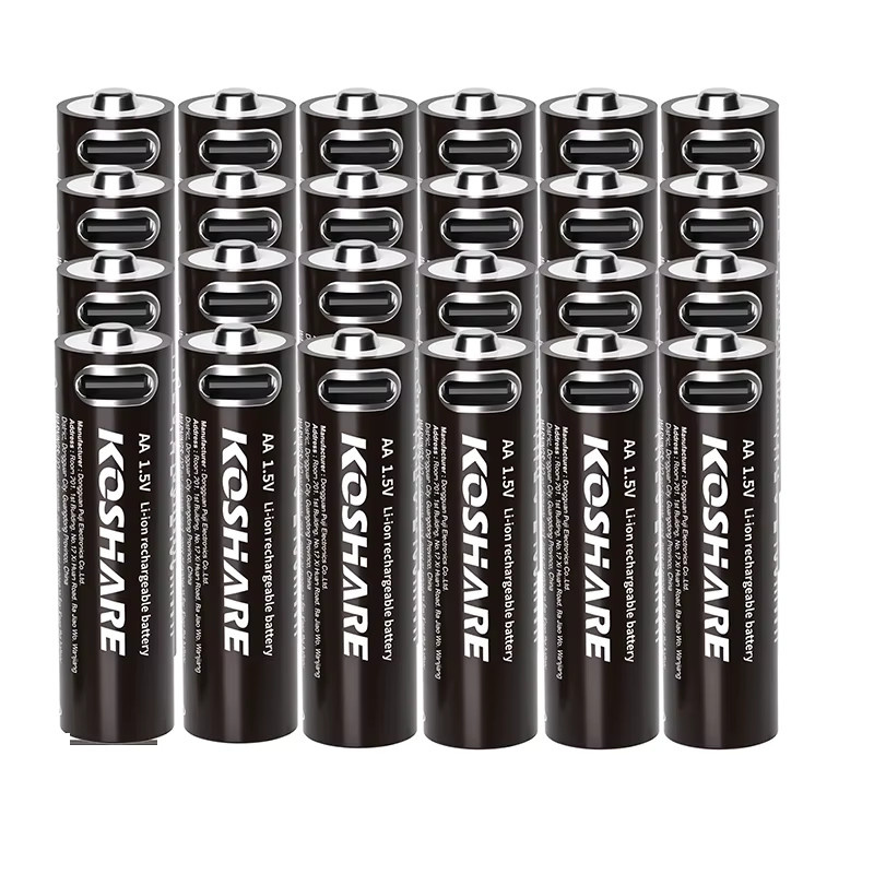 KOSHARE AA Lithium-Ionen-Akkus mit USB-C-Anschluss, 1,5V, Schwarz - Bild 4