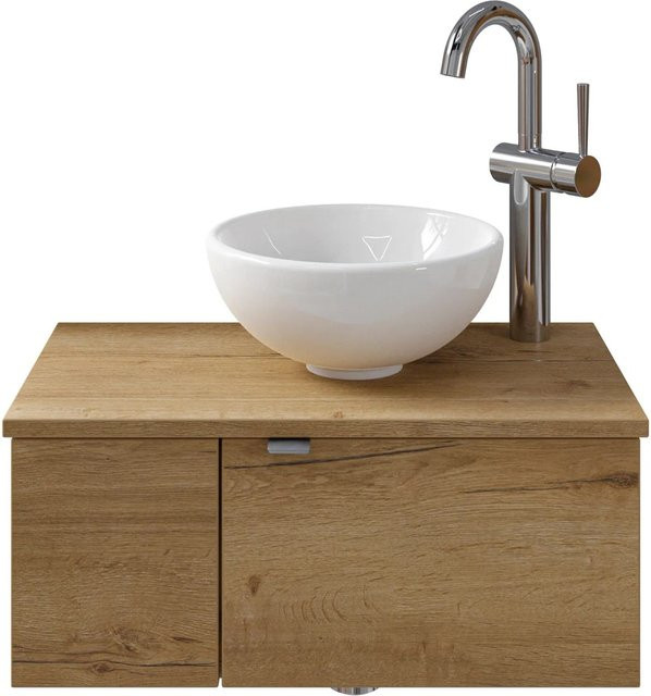 Pelipal Einzelwaschtisch Serie 6915 in Eiche mit Keramikbecken und Softclose, Breite: 61 cm - Bild 1