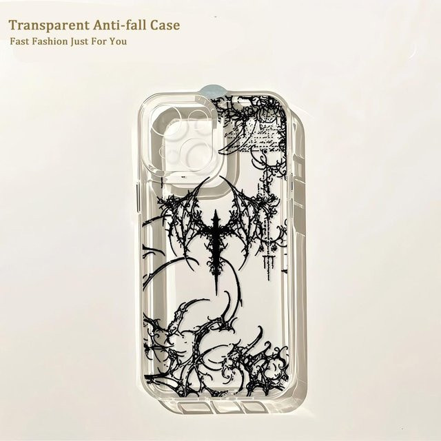 Mart46 Handyhülle mit dunklem gotischem Kreuz Design für iPhone 11 bis iPhone 17 Pro Max, transparente Rückseite - Bild 1