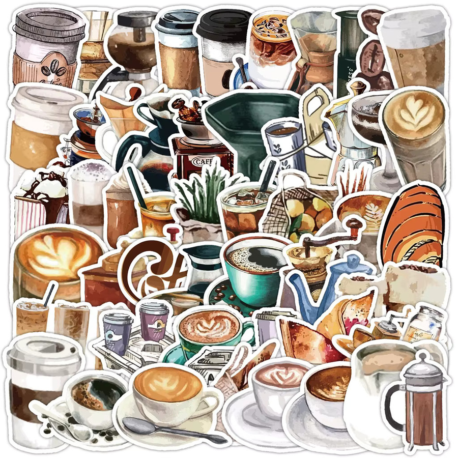 50 Stück BulingBulingStickers Kaffee Graffiti Aufkleber wasserfest und dekorativ in Multicolour - Bild 2