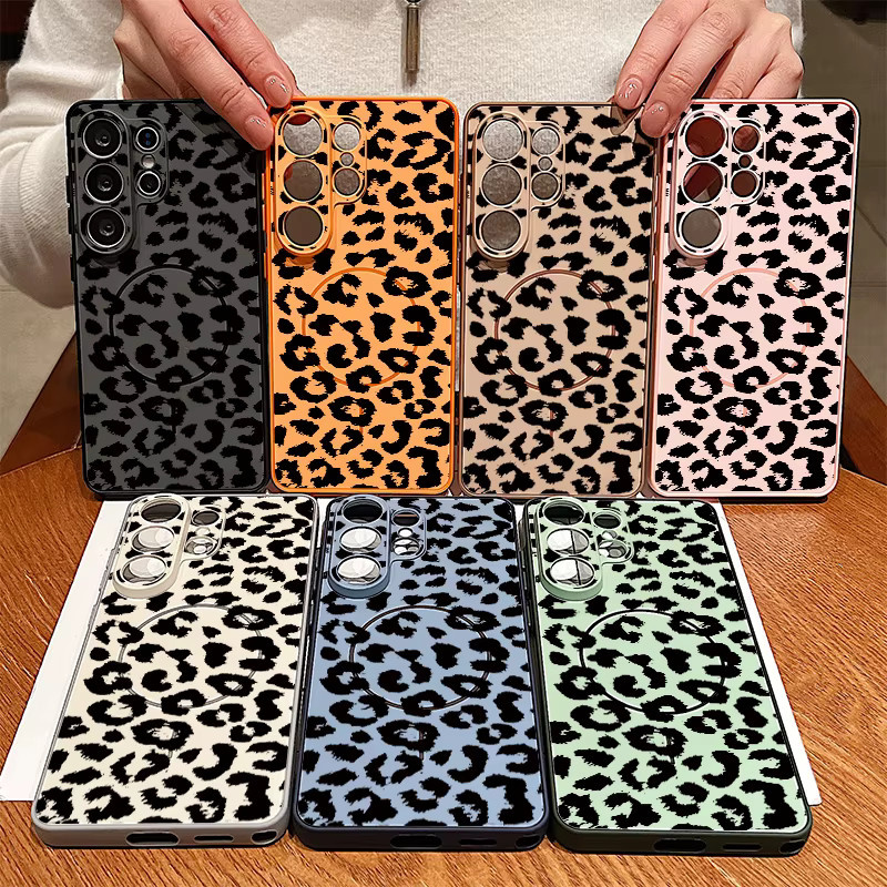 Magnetische Handyhülle mit Leopardenmuster in Schwarz und Grün für Samsung Galaxy S25 S26 Ultra Edge S24 S23 FE A17 A56 A37 A16 A55 A15 A36 A55 Cover - Bild 3